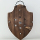 碳化实木盾牌形状碳化种植挂件胡桃木色种植挂板