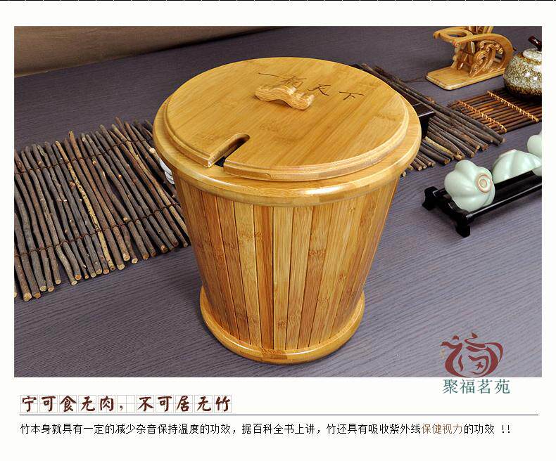 正品特价 仿藤编孟宗竹茶桶茶盘茶道零配件塑料茶水桶 茶渣桶包邮