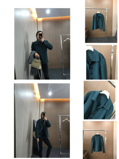 【YtaChic】秋冬法式简约短款精简羊毛水波纹外套
