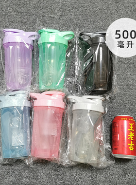 奶昔定制摇摇杯健身蛋白粉运动水杯带刻度500MLPP杯子跨境logo杯
