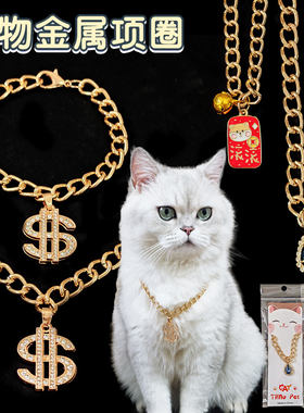 宠物猫咪大金链子狗狗项圈