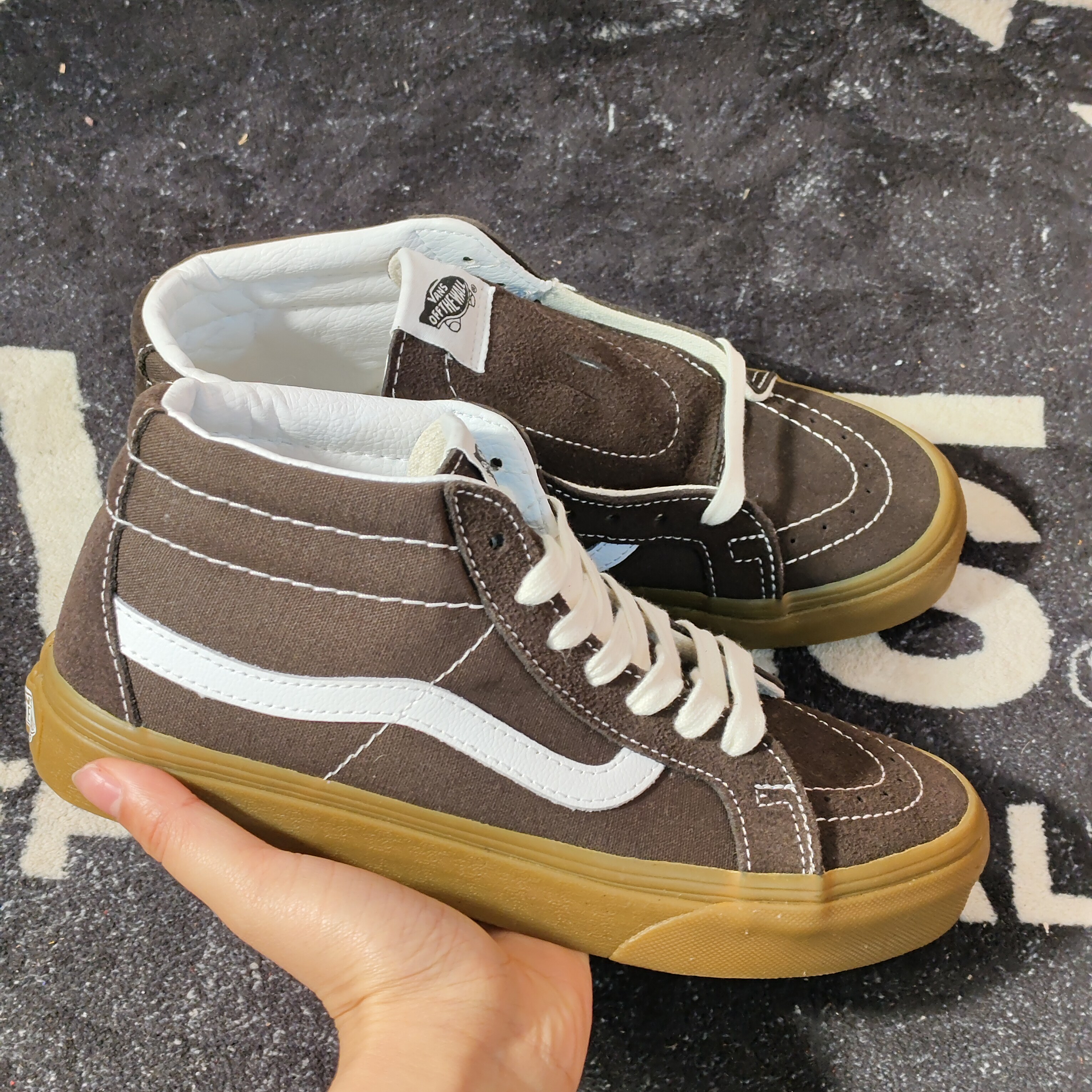 Vans Sk8-Mid棕色生胶底中帮复古休闲板鞋VN0A391FCHC