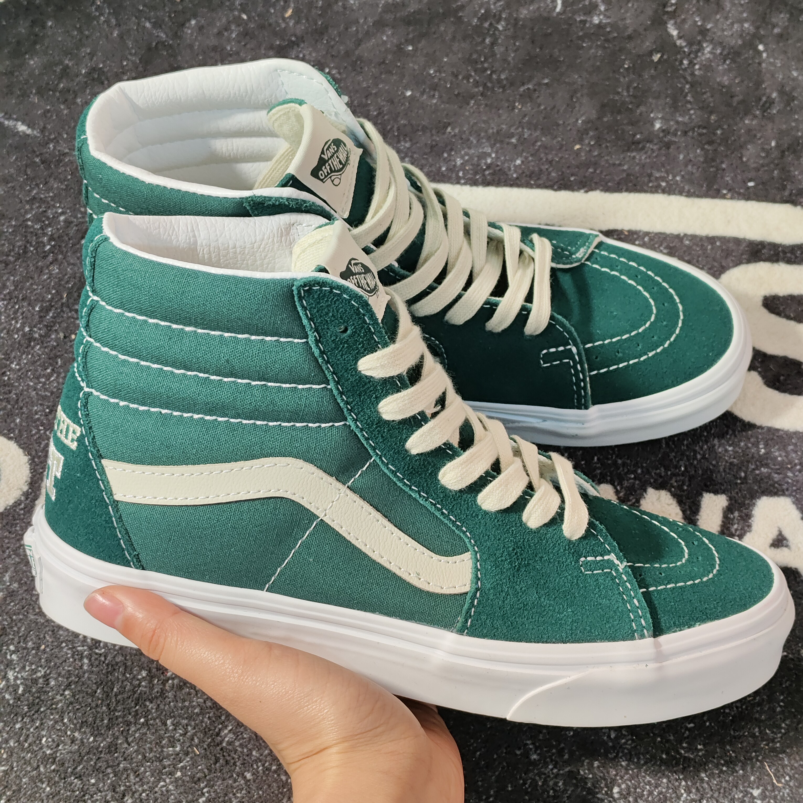 Vans范斯SK8-HI复古绿高帮翻毛帆布男女休闲板鞋VN0A4BVTBGN