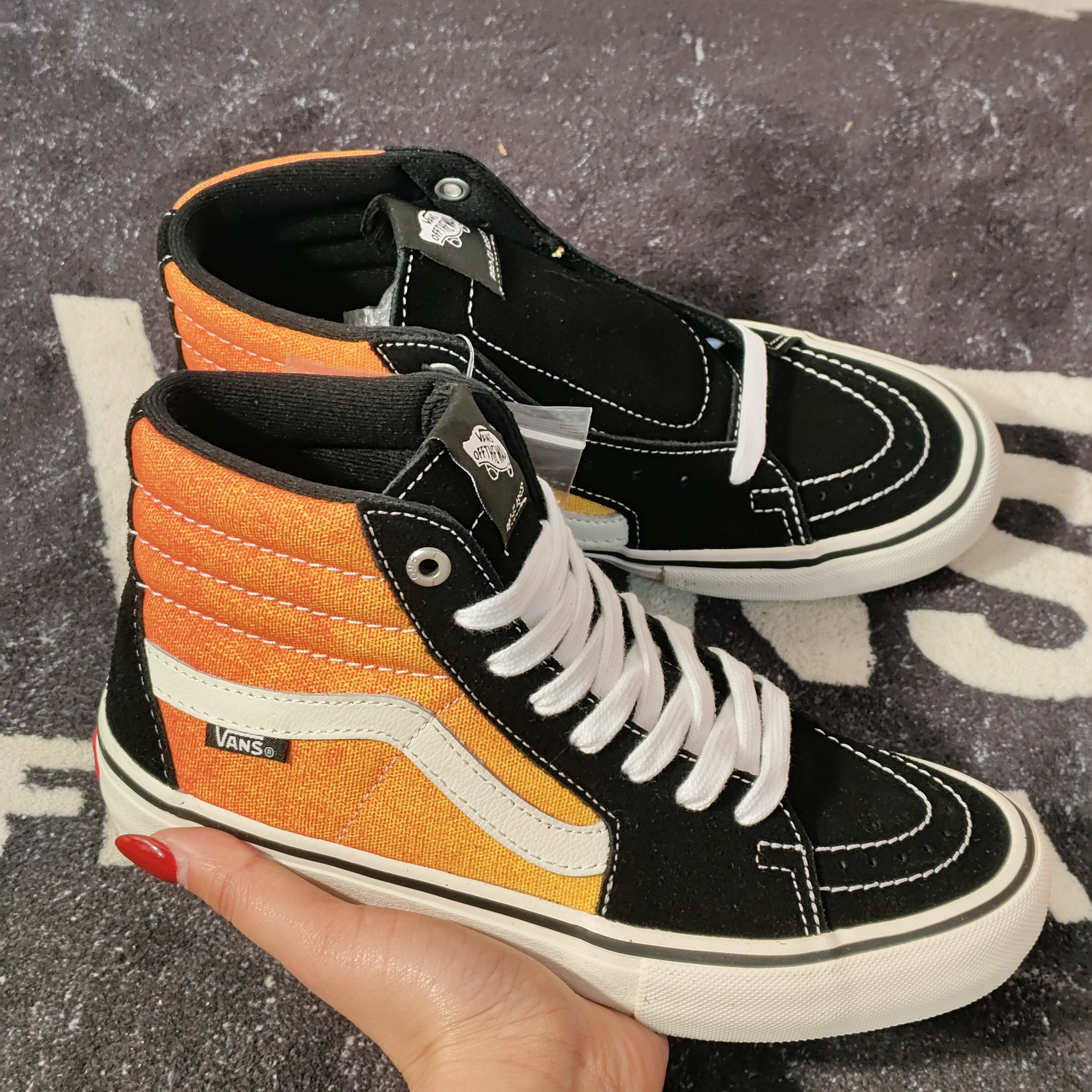 Vans SK8-HI Pro VN0A45JDSWE橙黄渐变高帮男女同款休闲滑板鞋