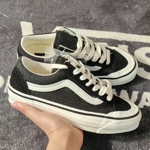 断码特价Vans Style36经典黑白复古包头帆布鞋VN000MT6BPO