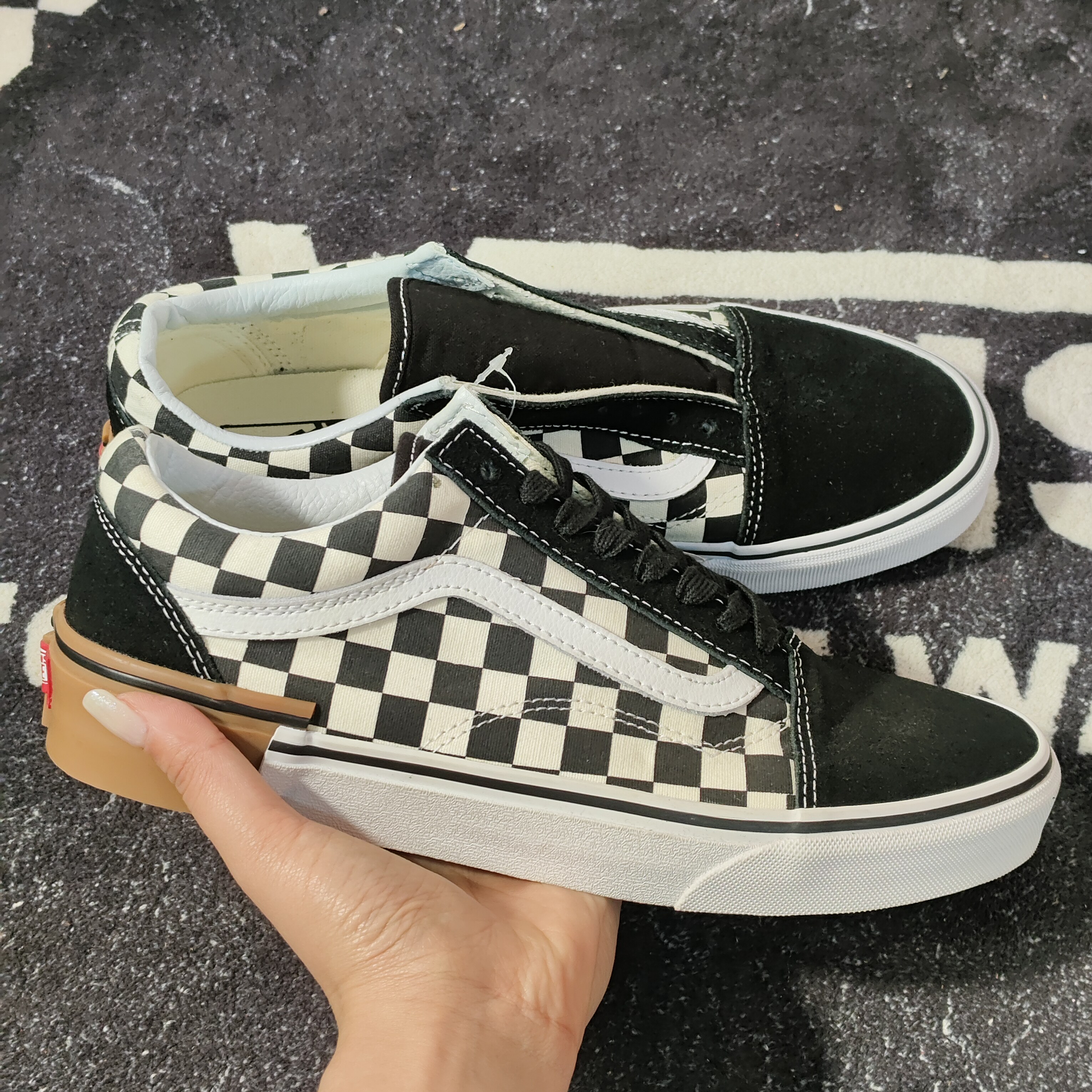 VANS范斯Old Skool黑白棋盘格生胶底低帮休闲板鞋VN0A38G1U58