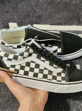 VANS范斯Old Skool黑白棋盘格生胶底低帮休闲板鞋VN0A38G1U58