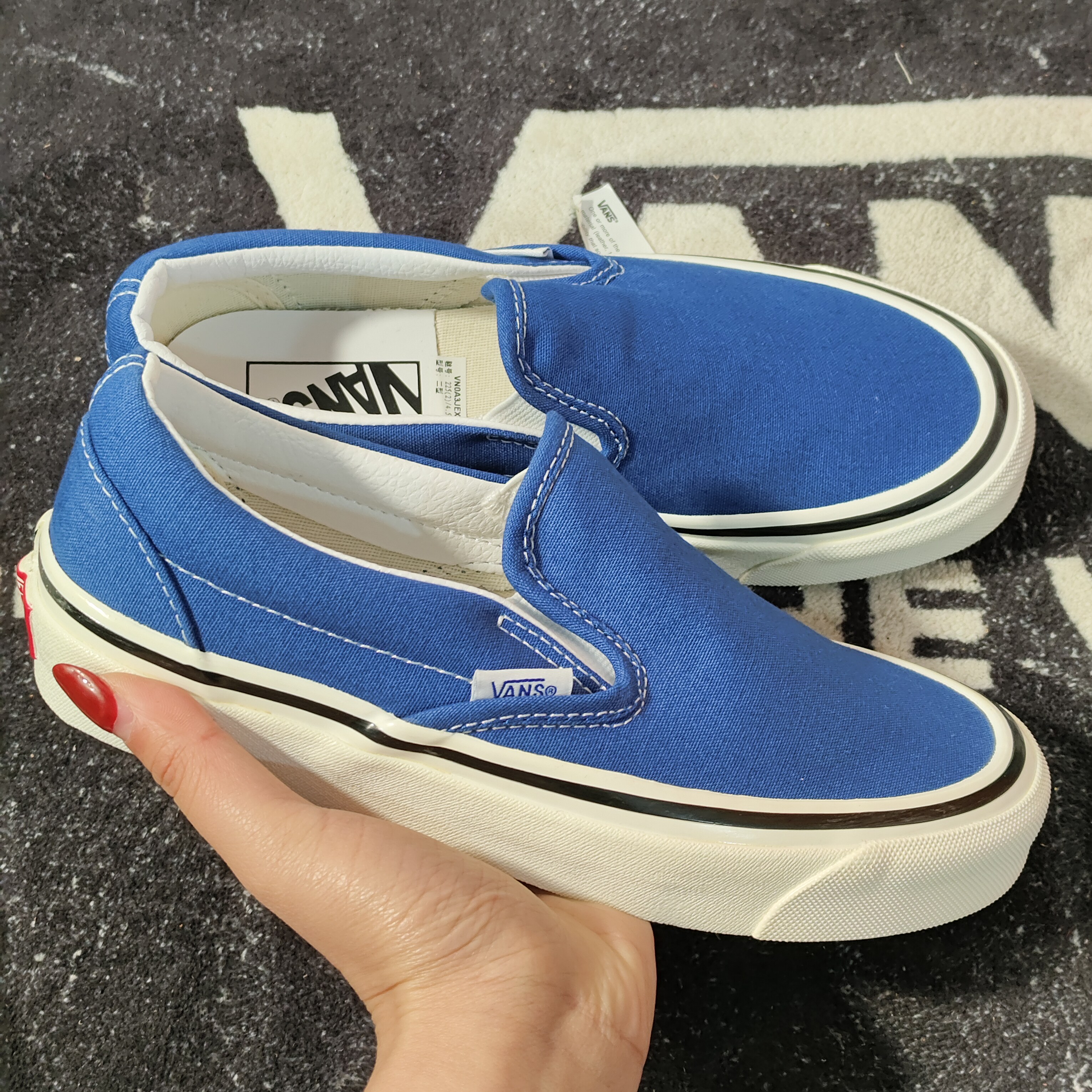 Vans Slip-On 48 Deck蓝色懒人一脚蹬板鞋 VN0A3JEXQA5