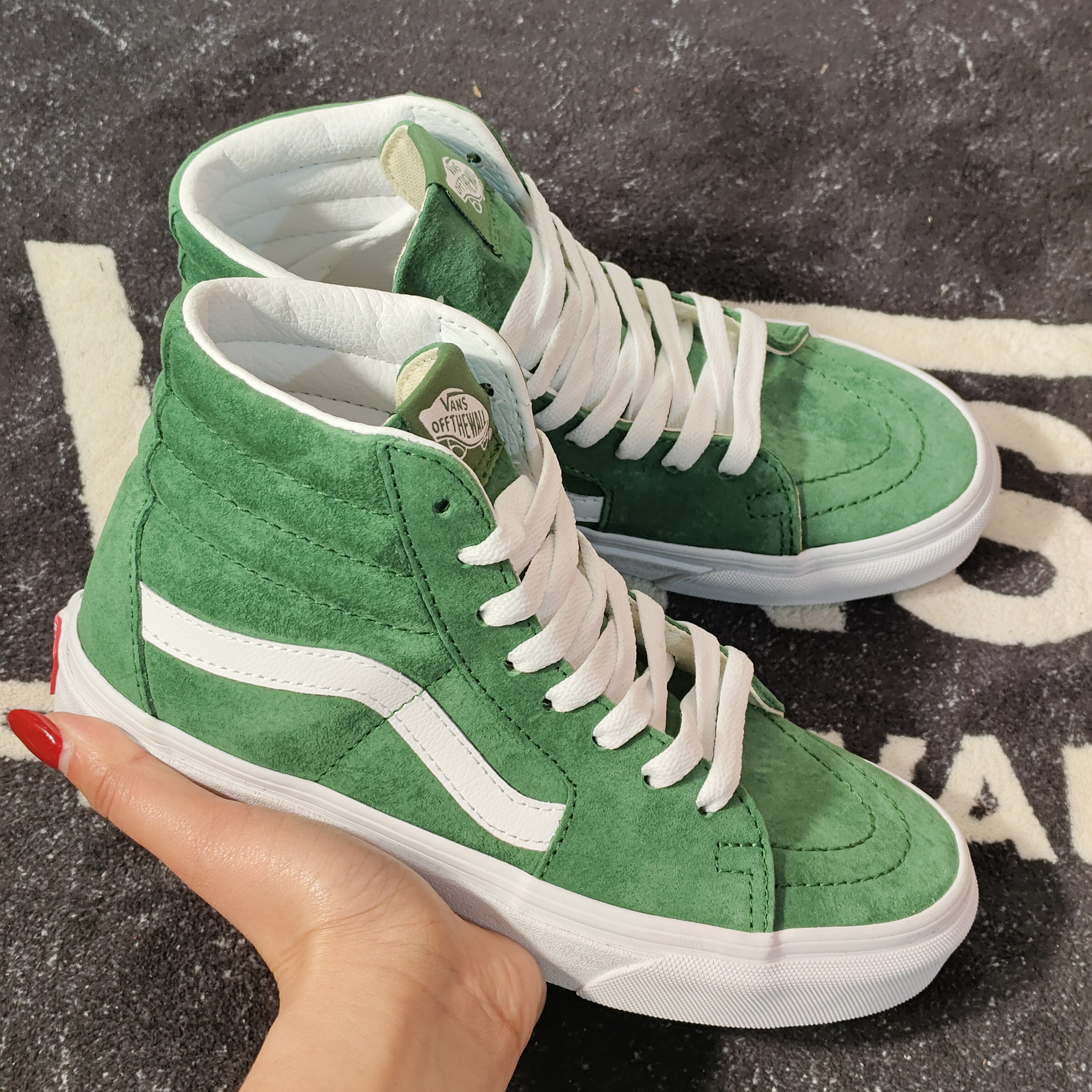 Vans SK8-HI VN0A4BV6V76全麂皮草绿高帮男女同款休闲滑板鞋
