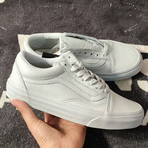 Vans Old Skool白荔枝纹皮低帮简约男女通勤休闲板鞋VN0A38G1ONT