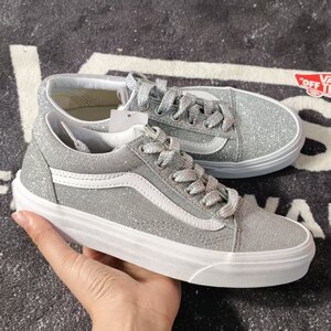 Vans OldSkool银色闪粉低帮板鞋女闪亮百搭休闲帆布鞋VN0A38G1UAW