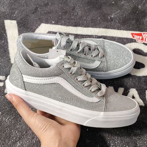 Vans OldSkool银色闪粉低帮板鞋女闪亮百搭休闲帆布鞋VN0A38G1UAW