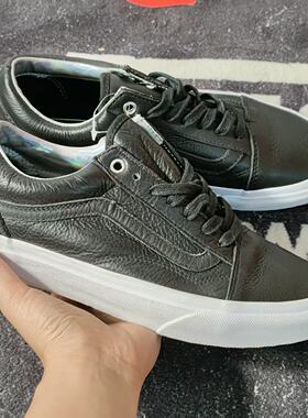 Vans Old Skool纯黑荔枝纹皮质低帮板鞋百搭休闲鞋VN00018GIGX