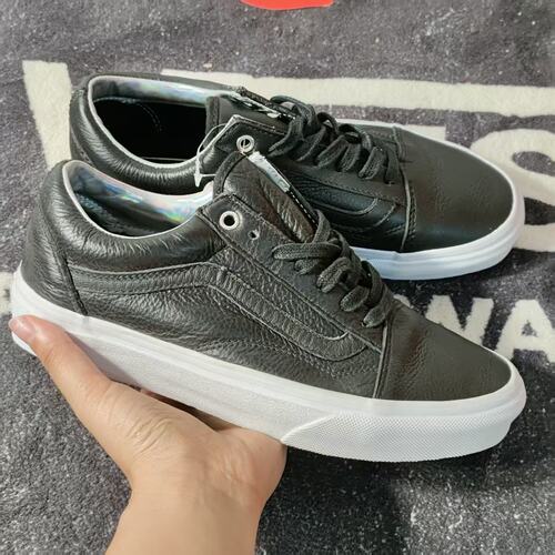 Vans Old Skool纯黑荔枝纹皮质低帮板鞋百搭休闲鞋VN00018GIGX