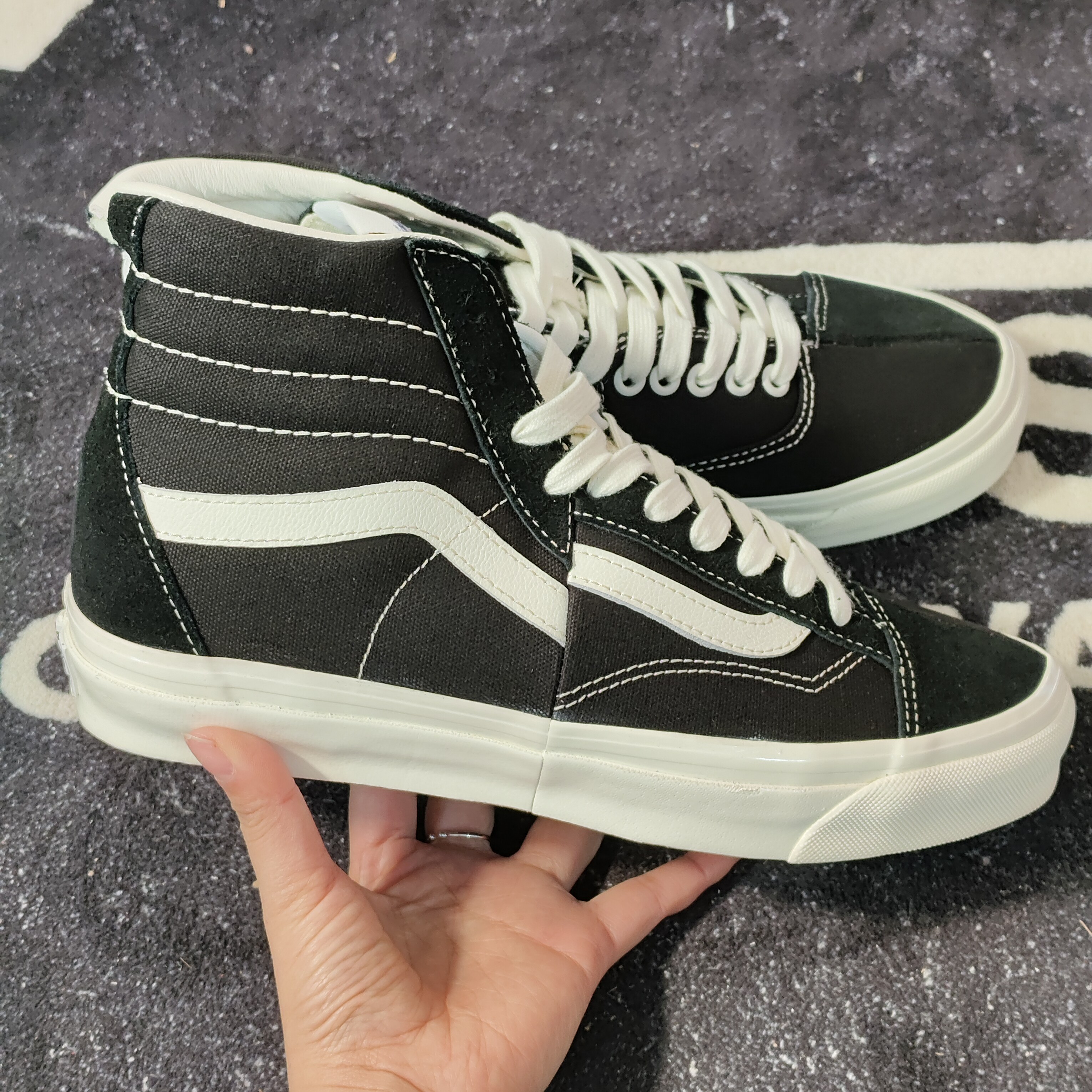 Vans Sk8-Hi 38 DX安纳海姆黑白色高帮休闲板鞋VN000CNKBA2