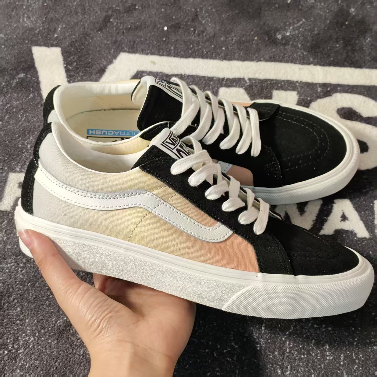 Vans SK8-Low落日渐变拼色低帮麂皮滑板鞋男女缓震VN0A4UWIB81