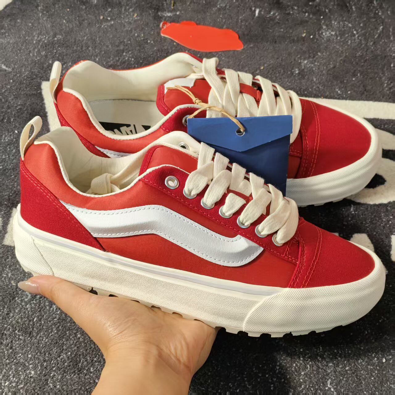 Vans Old Skool MTE红色防水厚底低帮情侣工装滑板鞋VN000CXR14A