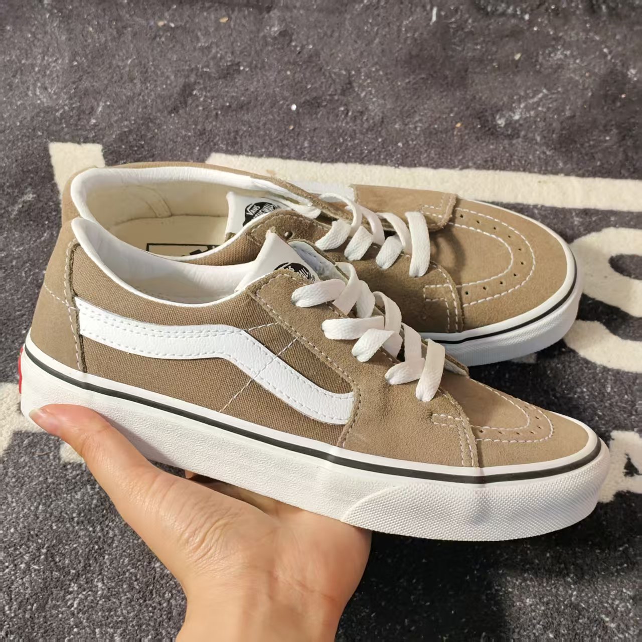 Vans Sk8-Low奶茶棕麂皮拼接低帮板鞋复古男女滑板鞋VN0A4UUKA0N