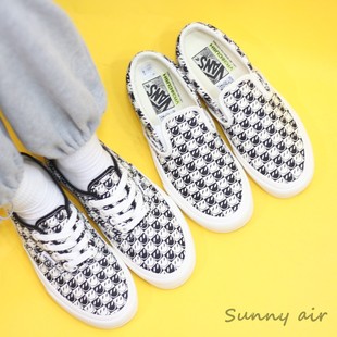 VN0007NCKIG 黑白一脚蹬板鞋 Sunny现货 VANS笑脸棋盘格AUT低帮经典