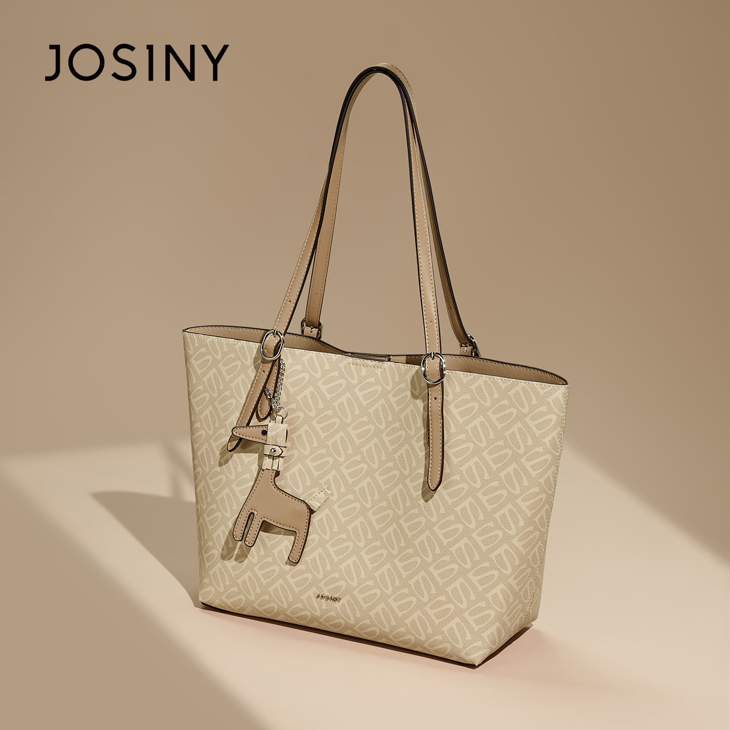 卓诗尼单肩包女2025新款购物袋经典老花腋下包手提大容量托特包