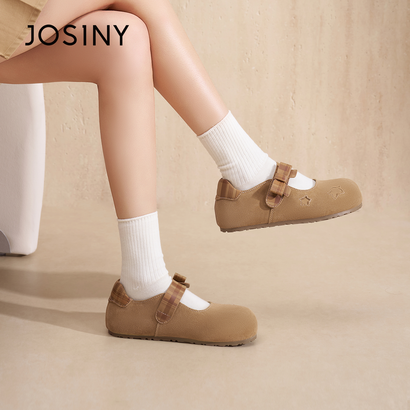 卓诗尼勃肯鞋女鞋浅口魔术贴单鞋