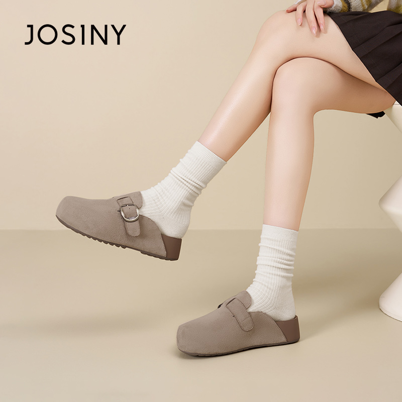 卓诗尼厚底一脚蹬勃肯鞋外穿拖鞋