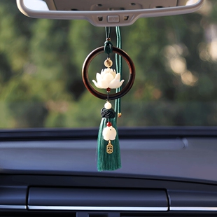 高档檀木汽车后视镜挂件保平安小车车内装 礼物 饰品车载创意男女款