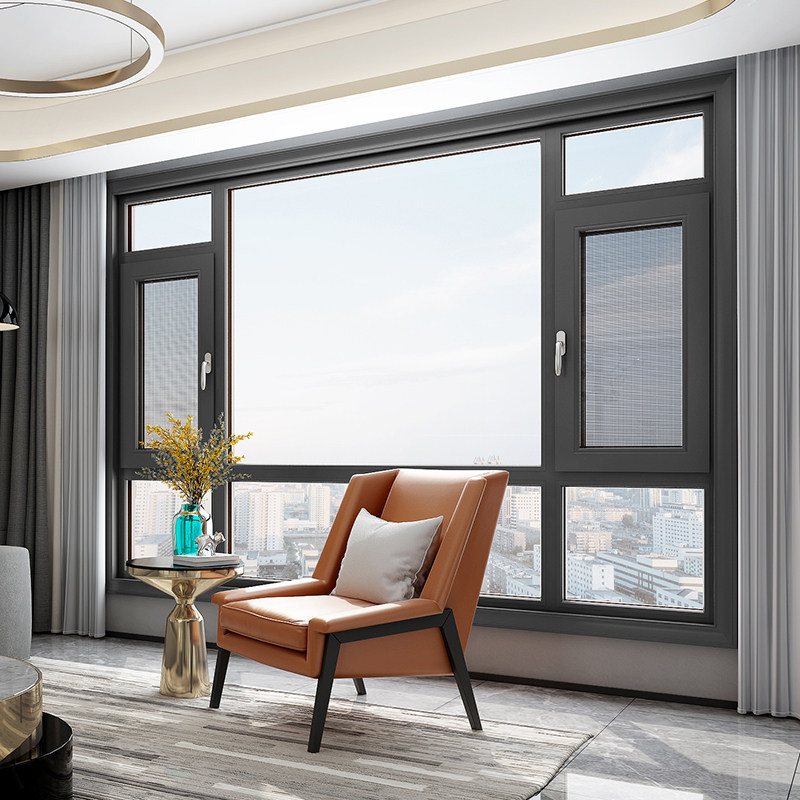 隔音窗断桥铝门窗铝合金窗户窗纱一体推拉窗玻璃封阳台定制推拉窗