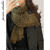 韩版 2025秋冬季 新款 小香风针织围巾女高级感百搭加厚保暖防寒围脖