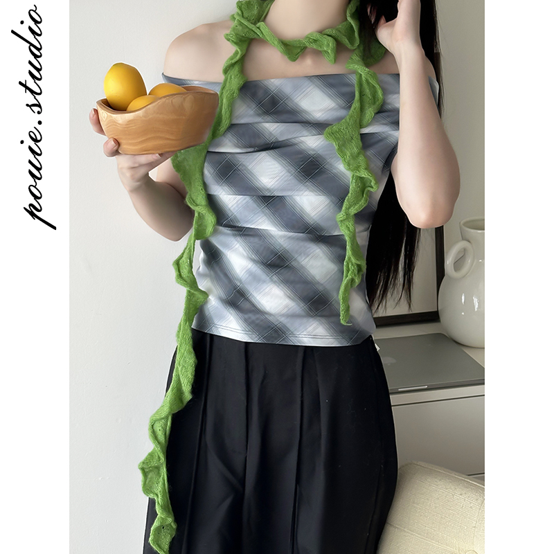 糖果色小众设计不规则螺旋细窄长条围巾女y2k潮酷时髦装饰小围脖