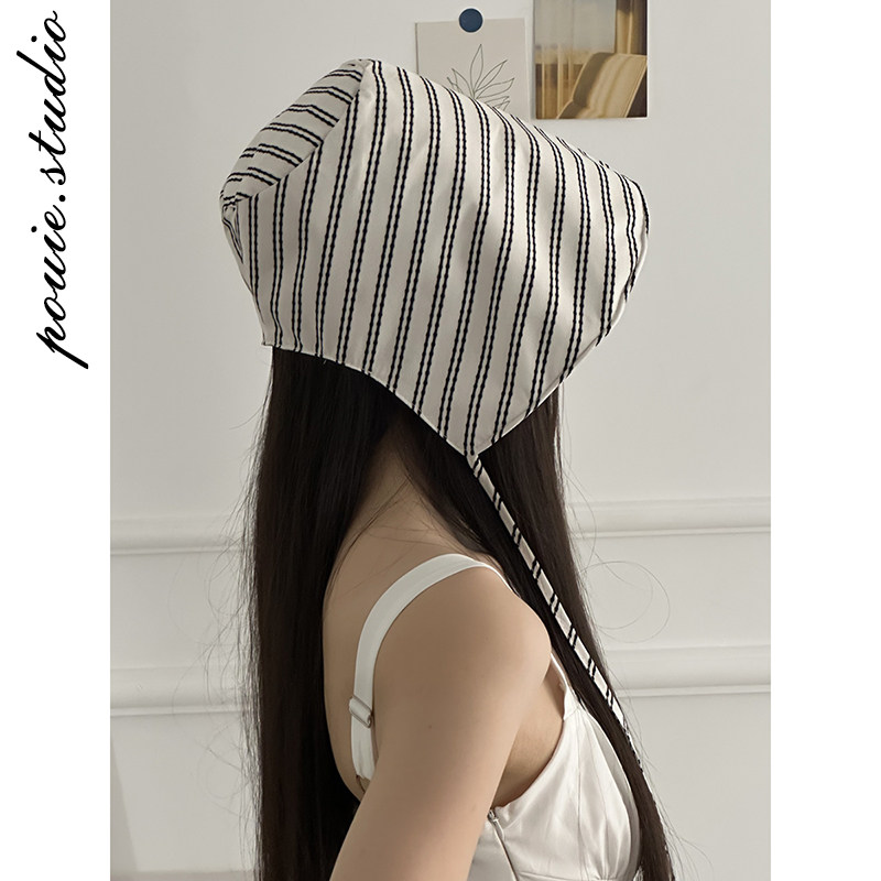法式复古条纹大檐系带渔夫帽女春夏新款时尚休闲百搭防晒遮阳盆帽,服饰配件/皮带/帽子/围巾,帽子,淘宝优惠券,粉丝福利购,淘宝优惠卷