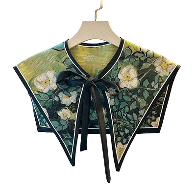 春夏新款百搭气质绿色油画小披肩