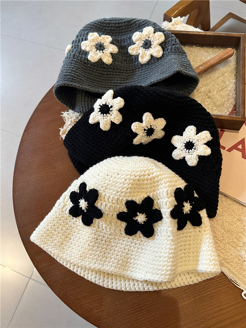 盆帽可爱毛线帽女日系百搭秋冬季