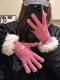 韩版 保暖毛圈手套护腕女冬季 2025新款 加厚毛线针织分指手套可触屏