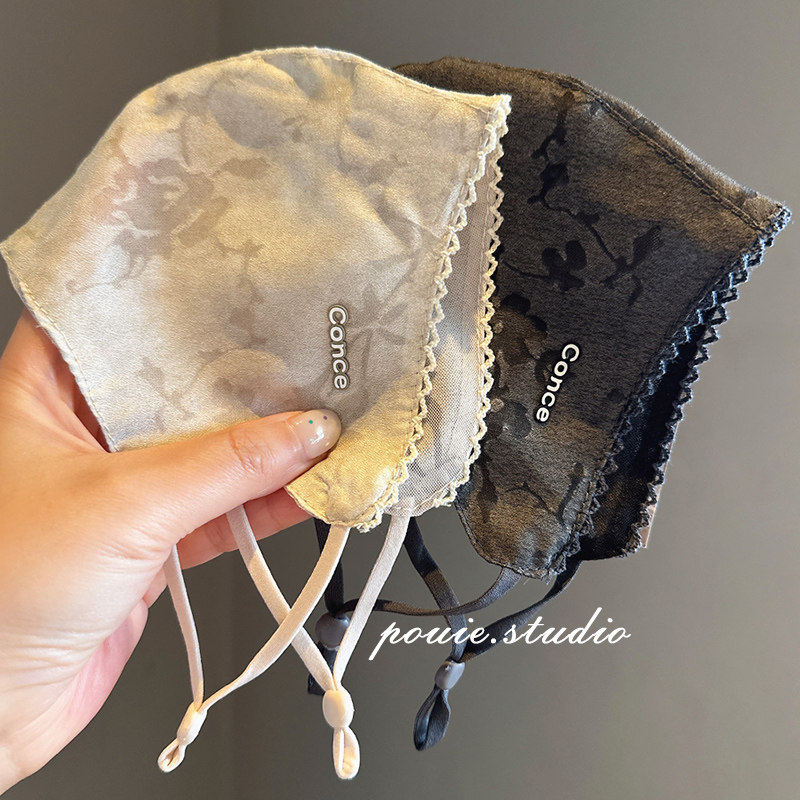 春夏新款水墨国风防晒口罩女高颜值可调节双层透气户外遮阳面罩