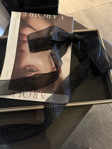 波点蕾丝小丝巾气质发带领巾