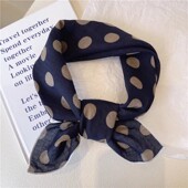 领巾花朵小方巾复古围巾薄款 春夏季 小清新薄款 护颈丝巾发带包头巾