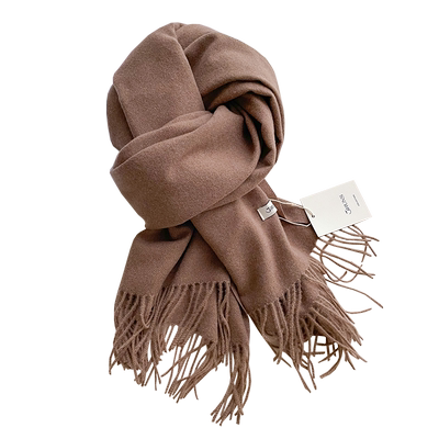 纯色仿羊绒围巾加厚保暖披肩两用