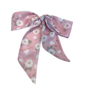 粉色花朵小飘带女韩国装饰春秋百搭绑包碎花丝带配衬衣丝巾发带潮