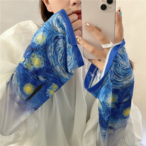 大码国风油画冰袖手套女夏季开车防晒手袖宽松2026新款冰丝袖套