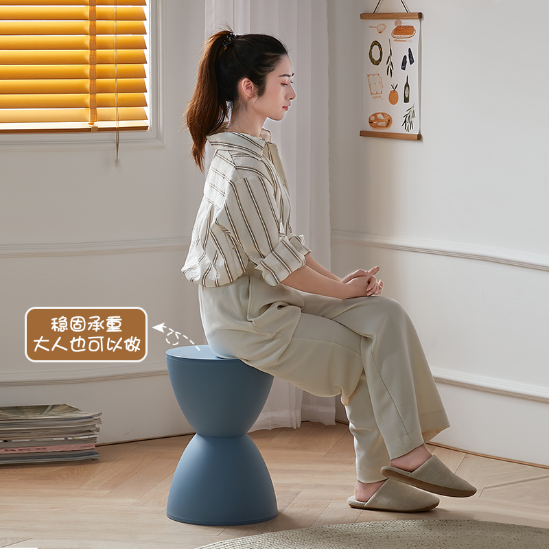 霍客森沙漏凳时尚凳子儿童小圆凳王子凳矮凳塑料浴室凳客厅卡通凳