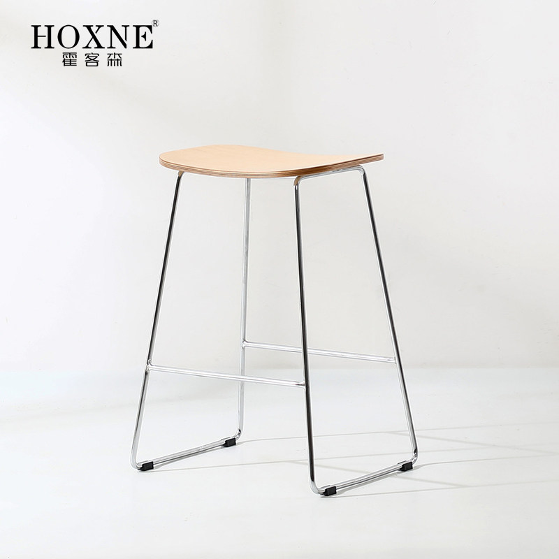 霍客森实木吧椅展示台餐饮店吧椅展会高脚凳吧台椅子咖啡厅酒吧椅