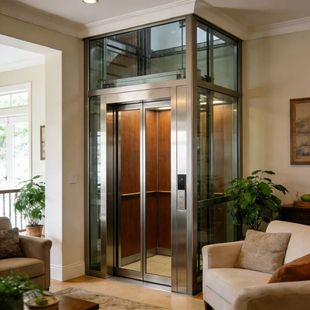 家用电梯二到六层楼梯中间安装小型别墅复式阁楼观光家用电梯