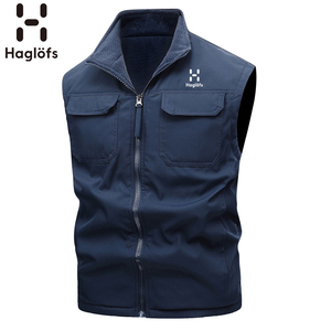 HAGLOFS火柴棍双面穿马甲男2025款秋冬加绒户外运动休闲立领背心