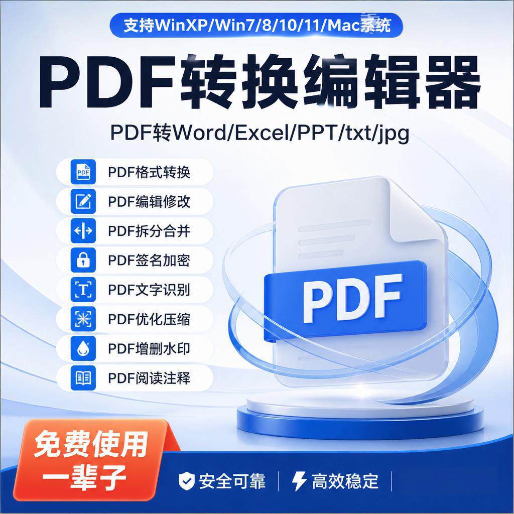 pdf转word软件pdf编辑器修改合并拆分转换器格式转成除去水印工具