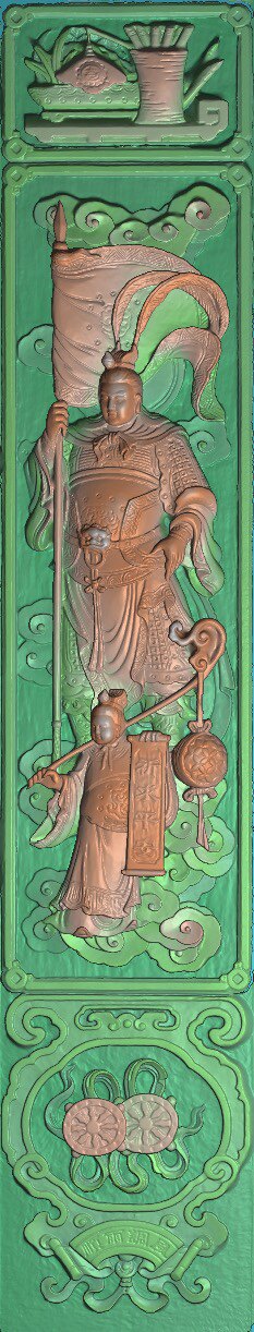 精雕图武将 门神人物AGC 灰度图东阳木雕工艺品挂件挂屏屏风手工图片