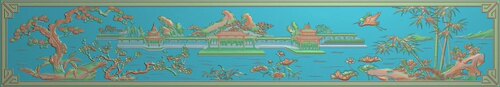 精雕图山水背板 ss中 房子东阳木雕工艺品挂件挂屏屏风手工雕刻