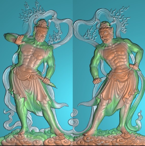 精雕图仿古古建 门神DS8OI 哼哈二将人物吉祥寓意灰度图东阳木雕