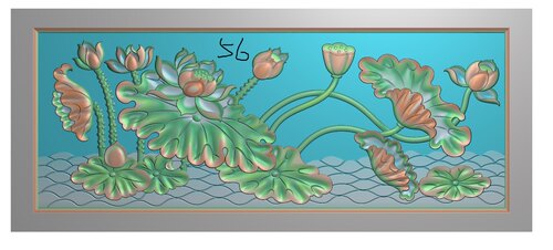 精雕图莲花 荷花WS87 花鸟灰度图东阳木雕工艺品挂件挂屏屏风