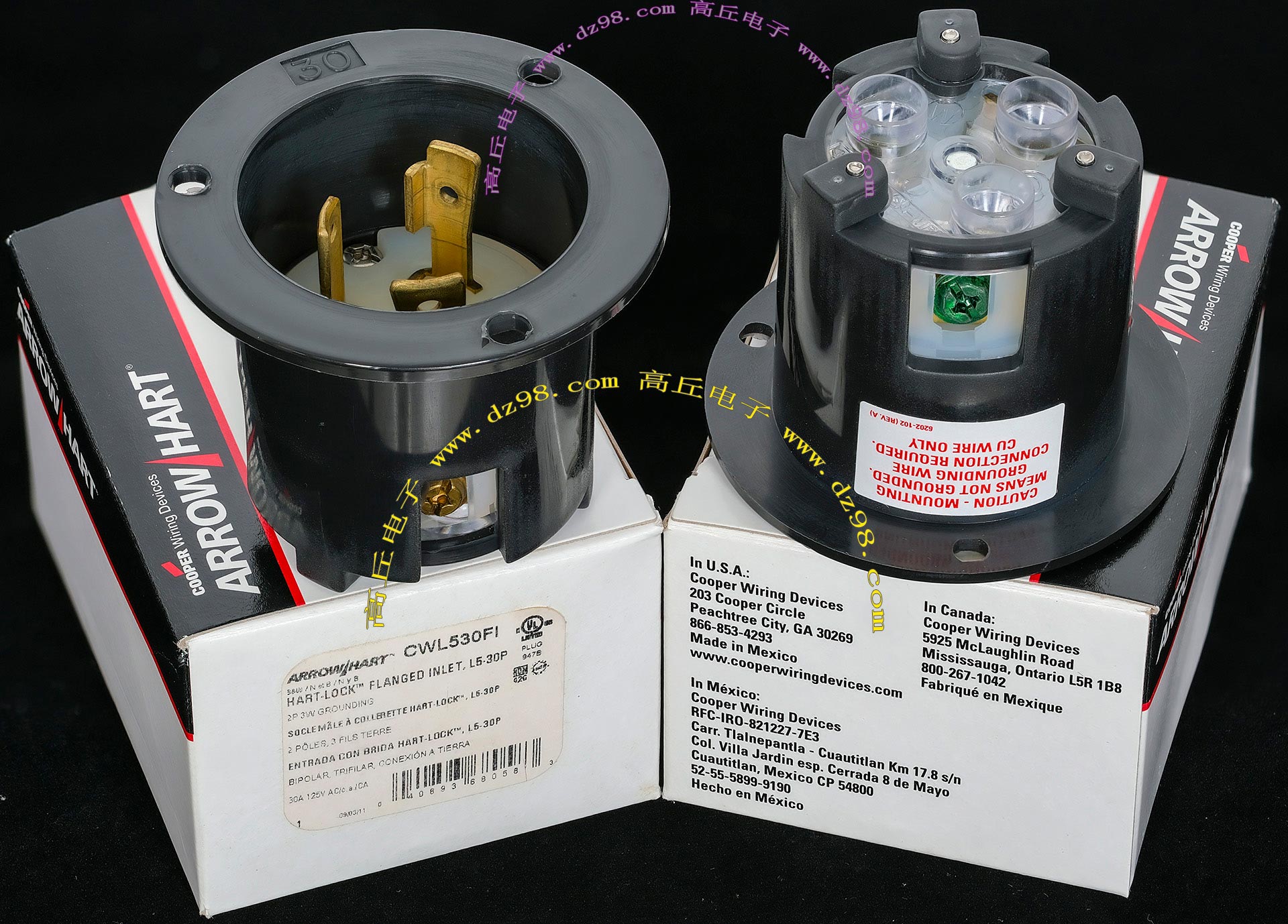 COOPER ARROW HART L5-30 L5-30P CWL530FI 30A 125V 美标 插座